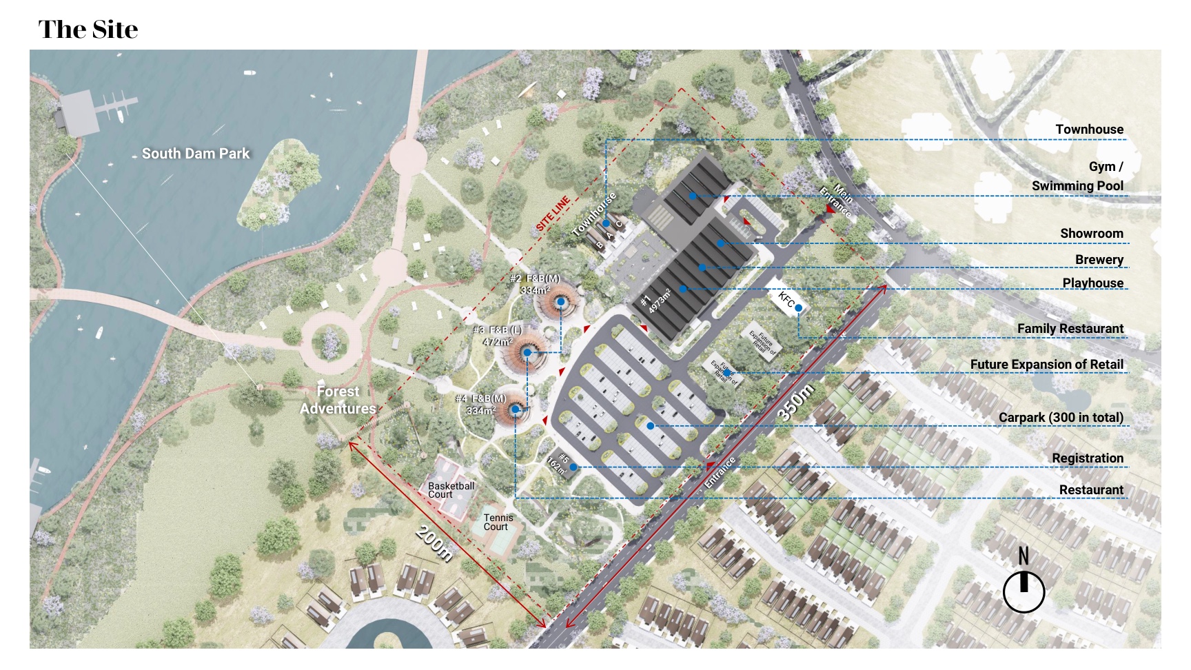 The Mills site layout beside South Dam Park