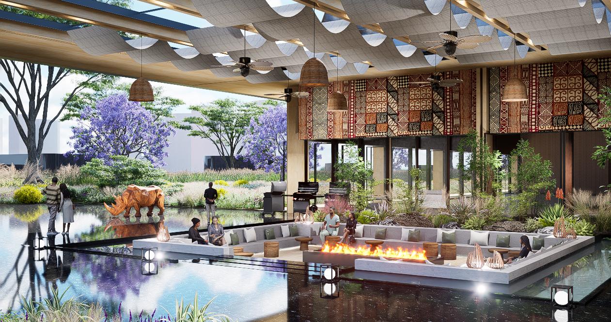 Open lounge and landscape