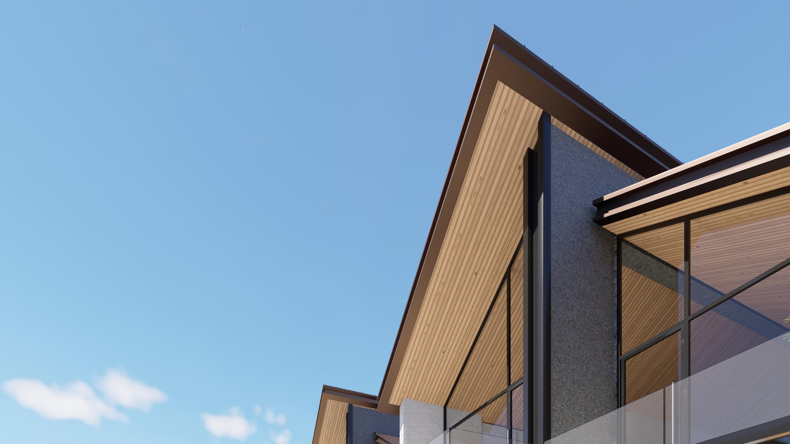 Pitched roof and facade detail